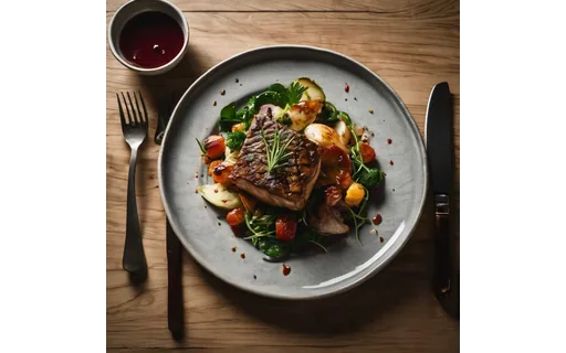 Preview of A plated main course on a, plate A (JPEG q50)