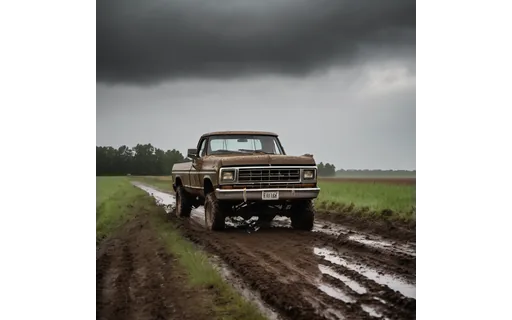 Preview of Mud splattered pickup truck on (lossless PNG)