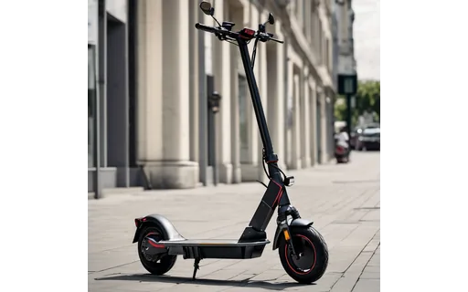 Preview of Electric scooter parked on a (lossless PNG)