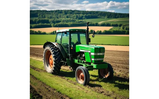 Preview of Green farm tractor in a field (JPEG q50)