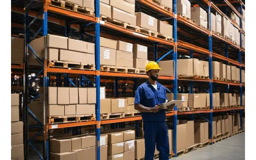 Preview of A warehouse worker holding a (WebP q85)