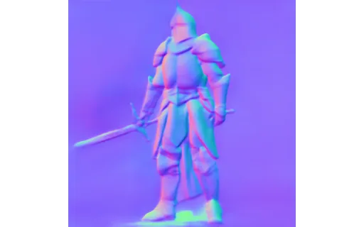 Preview of G char knight: surface normal map
