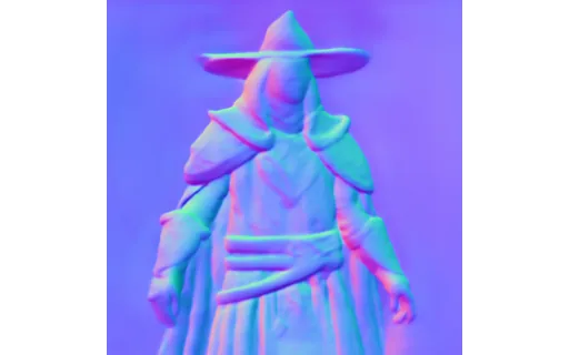 Preview of G char mage: surface normal map