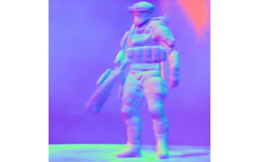 Preview of G char scifi: surface normal map