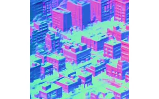 Preview of G voxel city: surface normal map