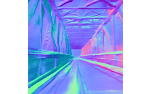 Preview of L bridge: surface normal map
