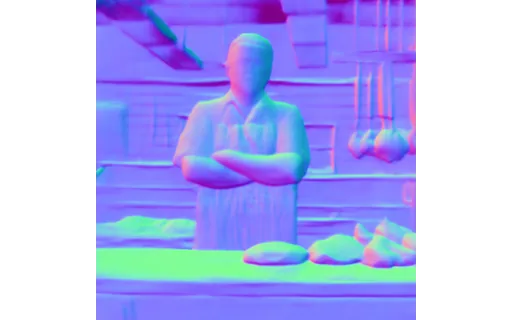 Preview of P butcher mid: surface normal map