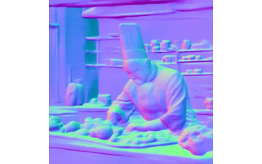 Preview of P chef wheel: surface normal map