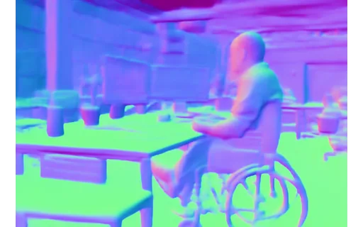 Preview of P desk chair: surface normal map