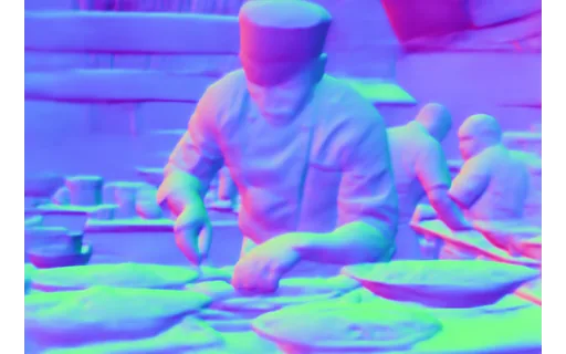 Preview of P kitchen chef: surface normal map