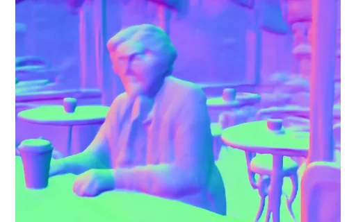 Preview of P stick cafe: surface normal map