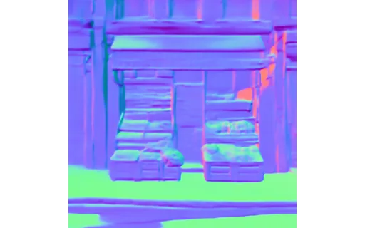 Preview of S shop front: surface normal map