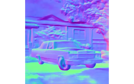 Preview of V car sedan: surface normal map