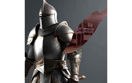 Preview of G char knight: object composited in