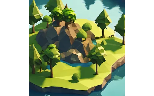 Preview of G lowpoly isle: clean plate (ground truth)