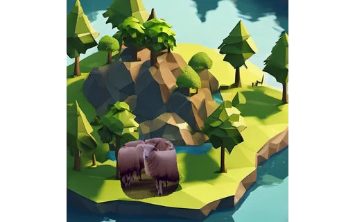 Preview of G lowpoly isle: object composited in