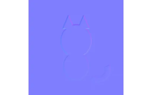 Preview of Conditioning Map: Cat Normal Map (512px)