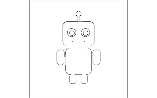 Preview of Conditioning Map: Robot Line Art (512px)