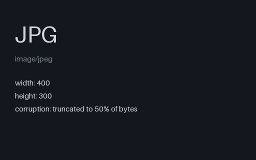 Preview of Intentionally Corrupt: Truncated JPEG