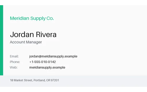 Preview of Business Card (OCR fixture)