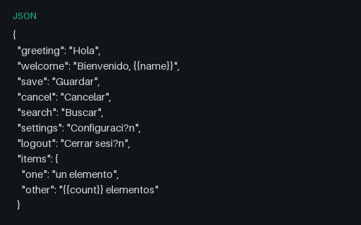 Preview of i18next JSON: Spanish