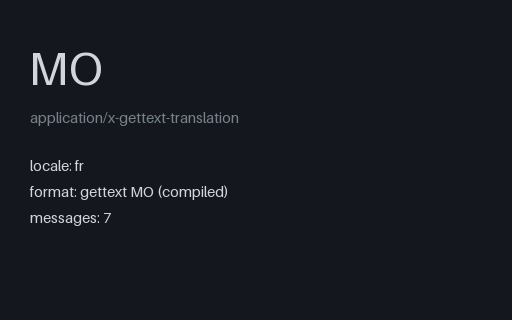 Preview of Gettext MO: French