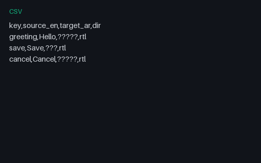Preview of Bilingual CSV: English→Arabic RTL