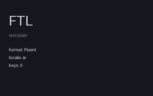 Preview of Fluent (.ftl): Arabic RTL