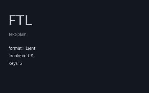 Preview of Fluent (.ftl): English US