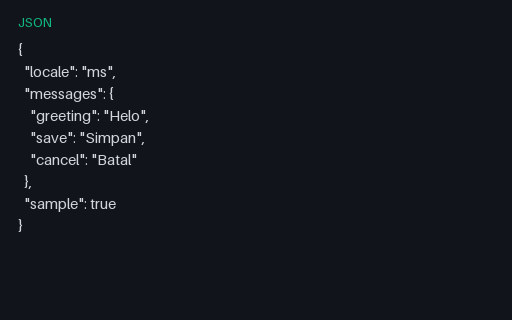 Preview of i18next Messages: MS SAMPLE