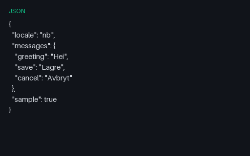 Preview of i18next Messages: NB SAMPLE