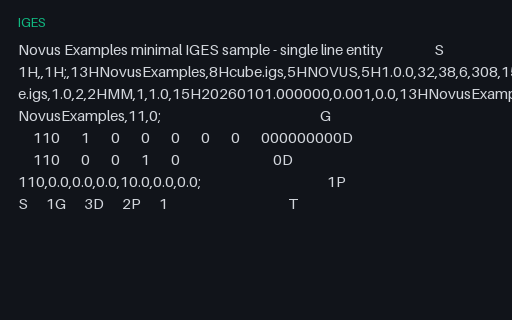 Preview of IGES: Minimal Line Entity