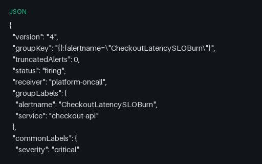 Preview of Alertmanager Webhook: Firing Notification (json)