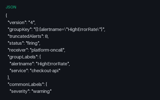 Preview of Alertmanager Webhook: Grouped Batch with Truncation (json)
