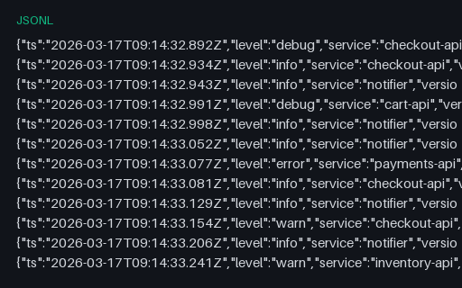 Preview of Structured Log: High-Cardinality Label Fields (jsonl)