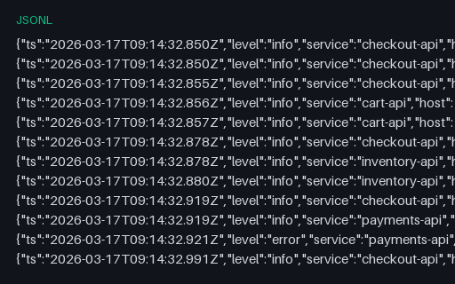 Preview of Structured Log: Trace-Correlated Records (jsonl)