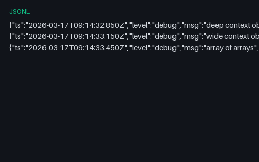 Preview of Structured Log: Deeply Nested and Very Wide Context (jsonl)