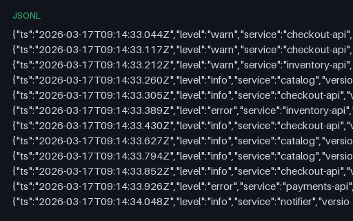 Preview of Structured Log: Sampling Decisions and Drop Counters (jsonl)