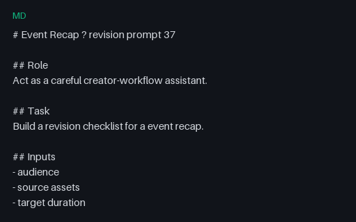 Preview of Vendor-Neutral Event Recap Prompt 37