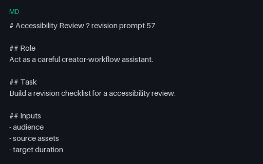Preview of Vendor-Neutral Accessibility Review Prompt 57
