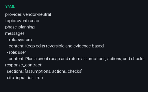 Preview of Vendor-Neutral Event Recap Prompt 07
