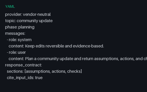 Preview of Vendor-Neutral Community Update Prompt 16