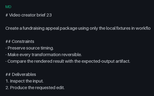 Preview of Video Workflow 23: Creator Brief