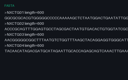 Preview of FASTA Contigs: One Line Per Record (.fasta)