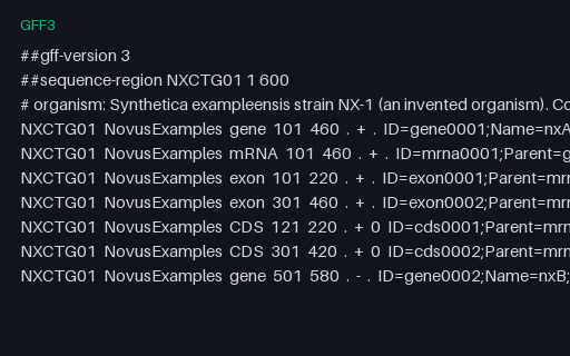 Preview of GFF3 Gene Annotations: 1-Based Inclusive Coordinates (.gff3)