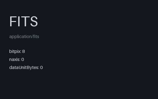 Preview of FITS Header-Only: Valid File With No Pixels (.fits)