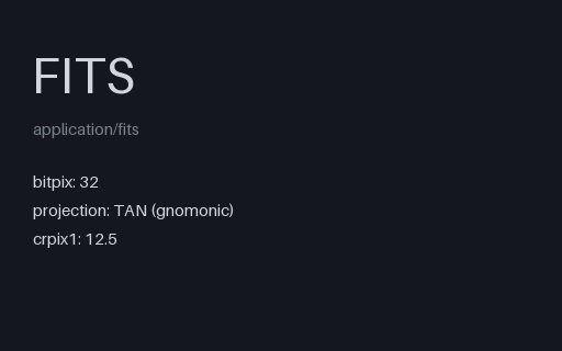 Preview of FITS with World Coordinate System: Tangent Plane (.fits)