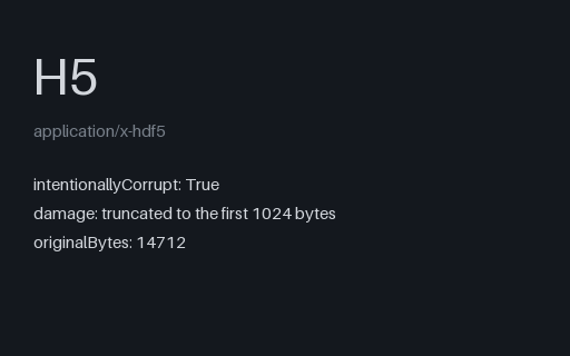Preview of Intentionally Corrupt HDF5: Truncated After the Superblock (.h5)