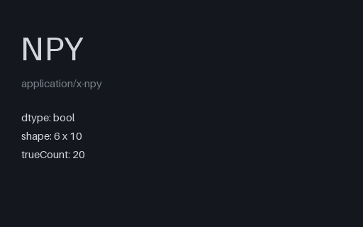 Preview of NumPy .npy: Boolean Mask (.npy)