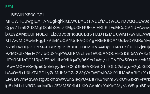 Preview of SAMPLE Certificate Revocation List: Empty